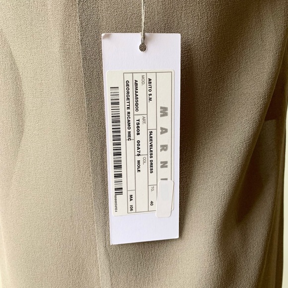 MARNI Silk Midi Dress with Black Lace - Picture 8 of 9